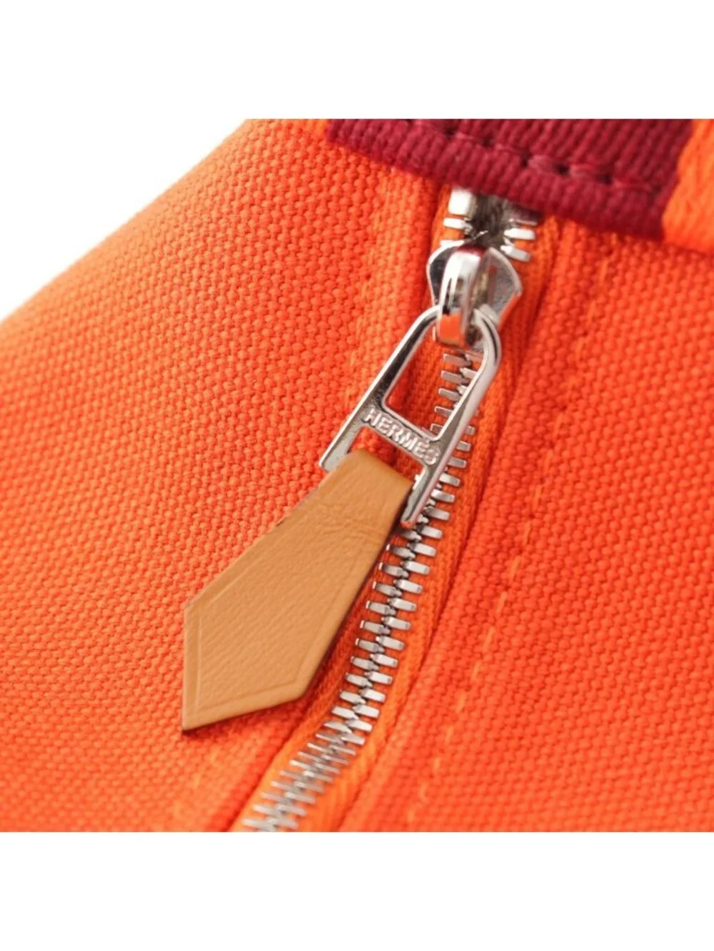 Hermes Brid-a-brac PM Cotton Canvas Pouch Handbag Orange